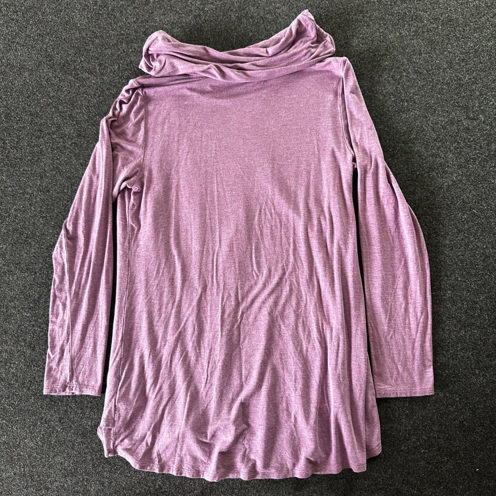Soft Surroundings Purple Cowl Neck Asymmetrical Layered Top 2EU14 Womens Small - Picture 2 of 6
